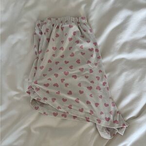 Bluenotes White Skirt with Pink Heart Pattern
